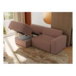 Narożnik BELLUNO L - strona lewa - różowy, boucle