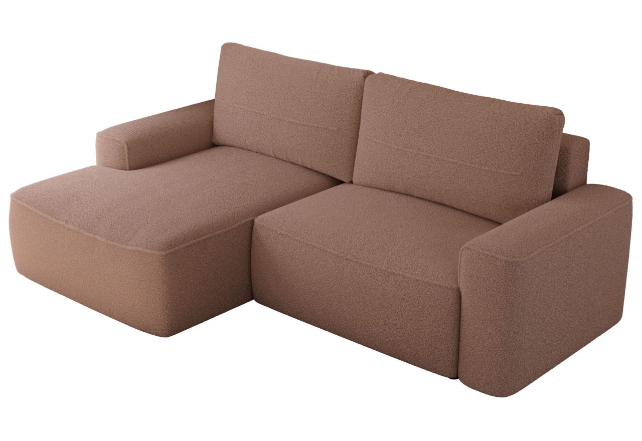 Narożnik BELLUNO L - strona lewa - różowy, boucle