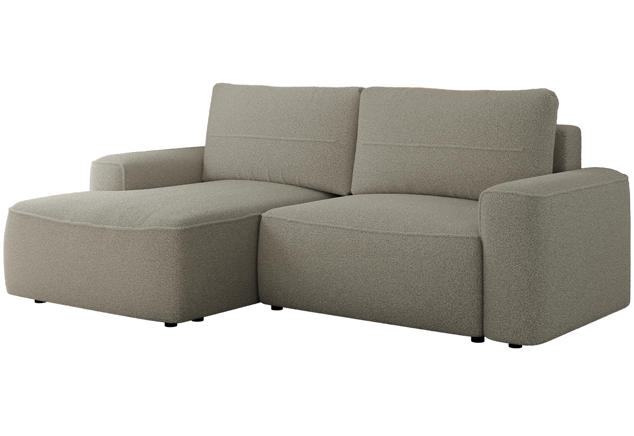 Narożnik BELLUNO L - strona lewa - szary, boucle