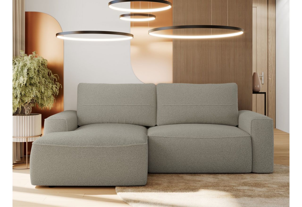 Narożnik BELLUNO L - strona lewa - szary, boucle