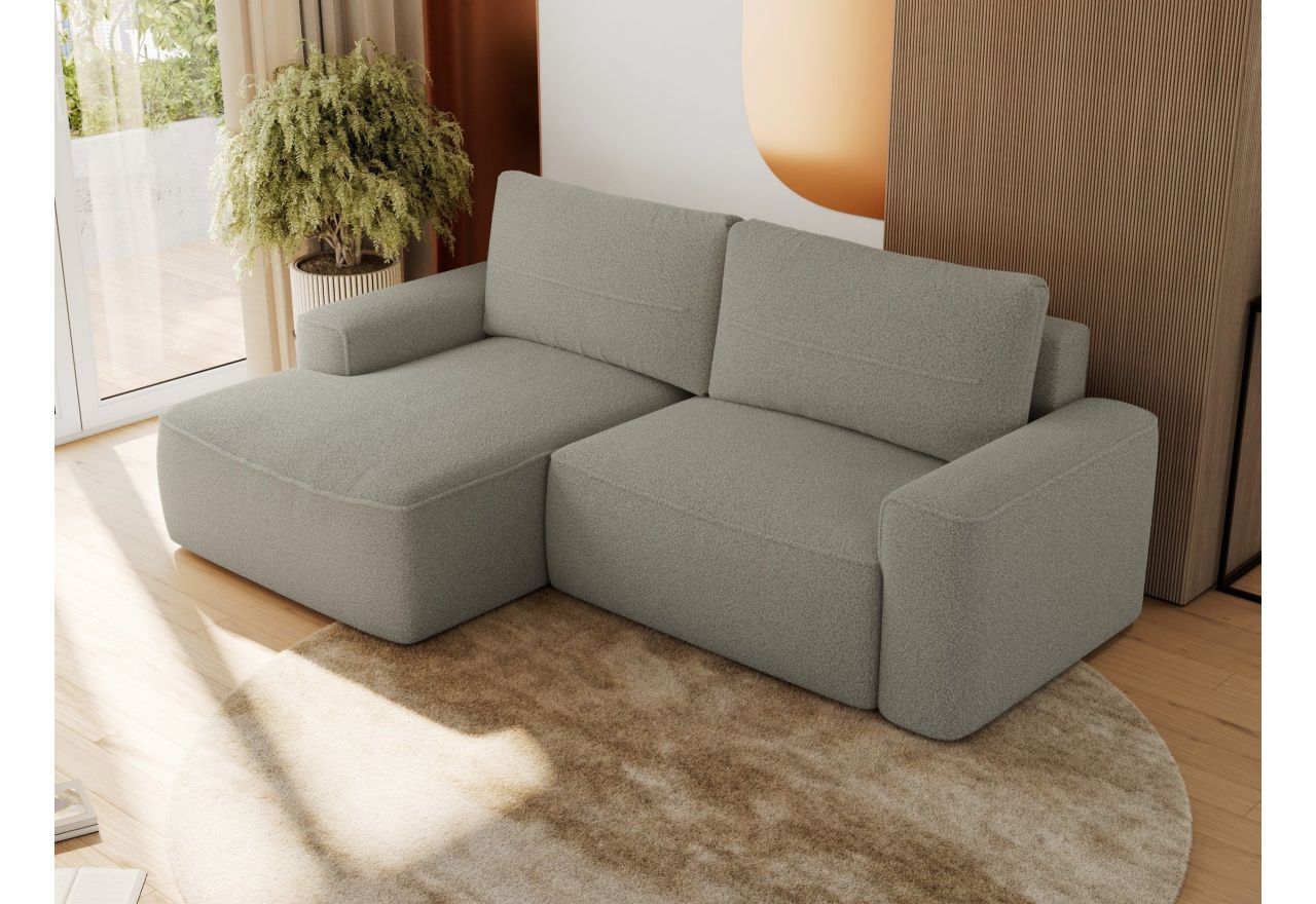 Narożnik BELLUNO L - strona lewa - szary, boucle