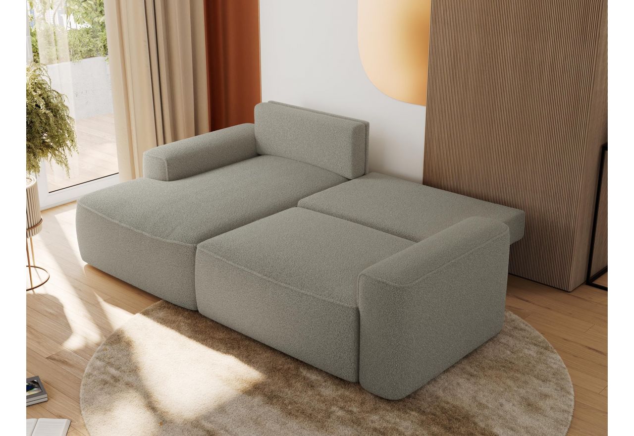 Narożnik BELLUNO L - strona lewa - szary, boucle