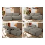 Narożnik BELLUNO L - strona lewa - szary, boucle