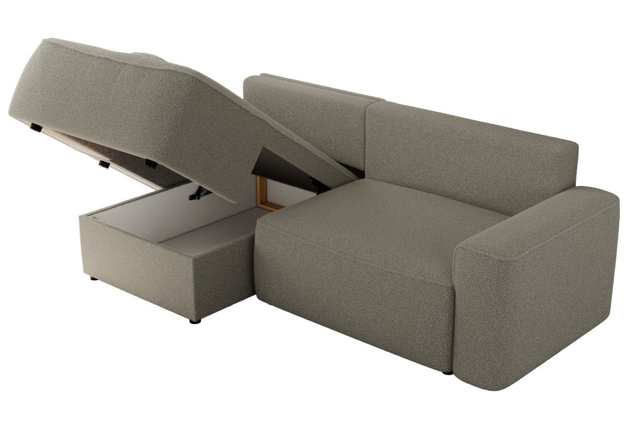 Narożnik BELLUNO L - strona lewa - szary, boucle