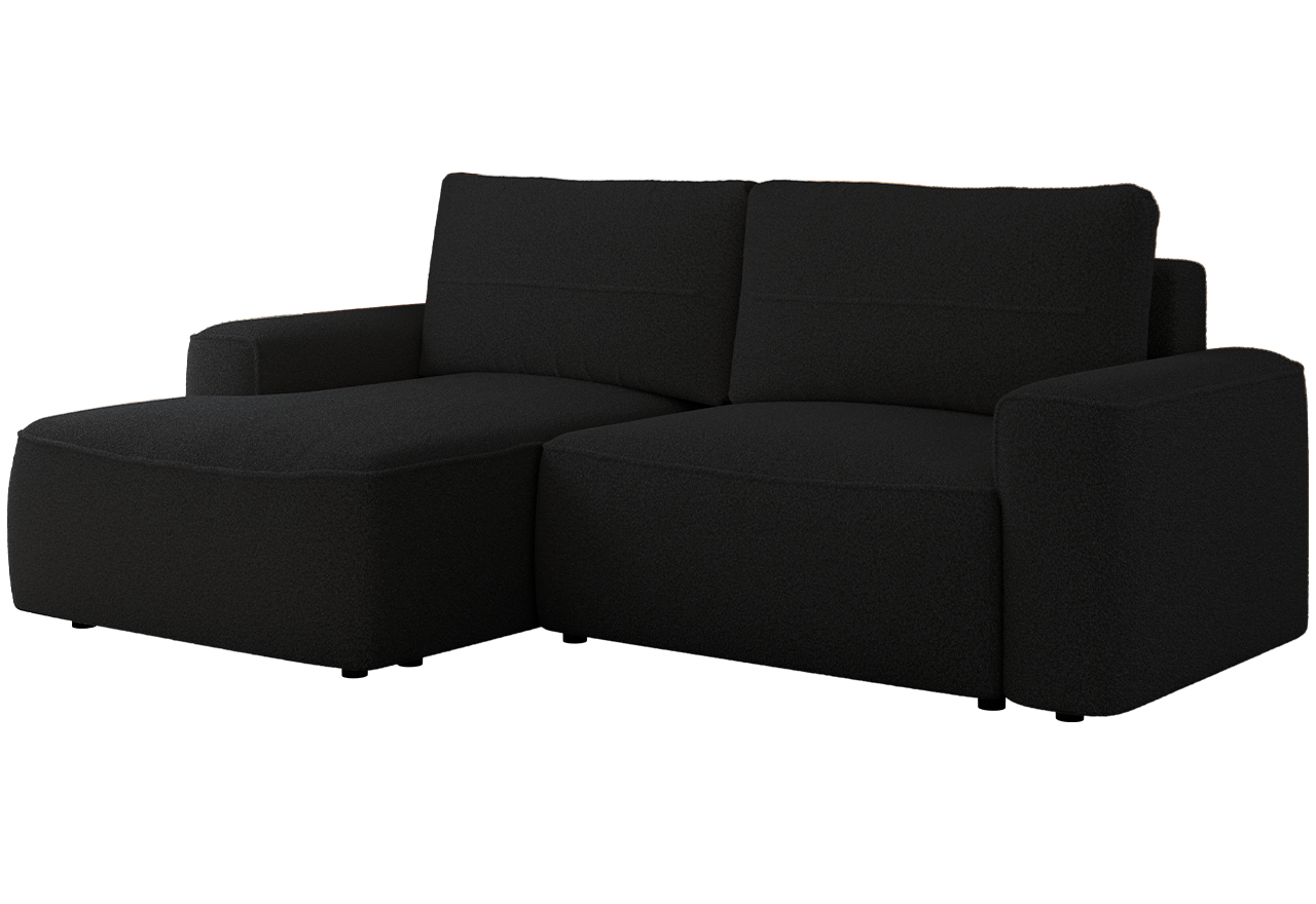 Narożnik BELLUNO L - strona lewa - czarny, boucle