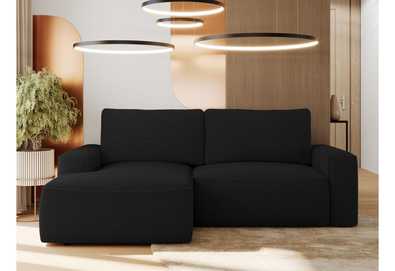 Narożnik BELLUNO L - strona lewa - czarny, boucle