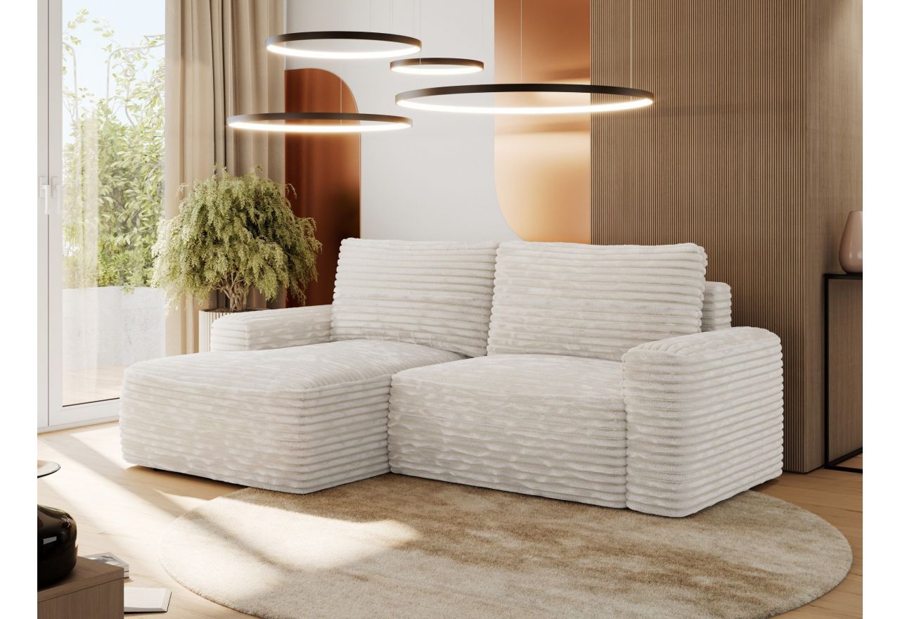 Narożnik BELLUNO L - strona lewa - beżowy, sztruks