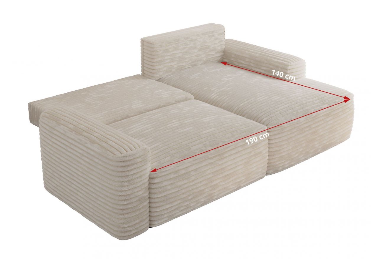 Narożnik BELLUNO L - strona lewa - beżowy, sztruks