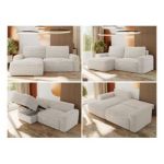 Narożnik BELLUNO L - strona lewa - beżowy, sztruks