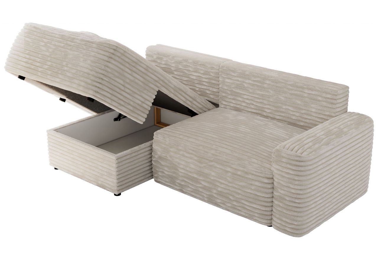 Narożnik BELLUNO L - strona lewa - beżowy, sztruks