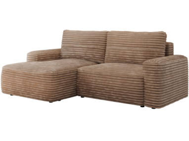 Narożnik BELLUNO L - strona lewa - brązowy, sztruks