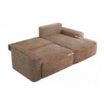 Narożnik BELLUNO L - strona lewa - brązowy, sztruks