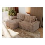 Narożnik BELLUNO L - strona lewa - brązowy, sztruks