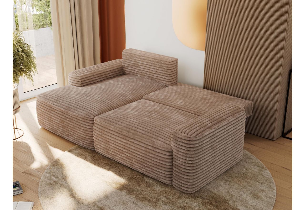 Narożnik BELLUNO L - strona lewa - brązowy, sztruks