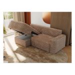 Narożnik BELLUNO L - strona lewa - brązowy, sztruks