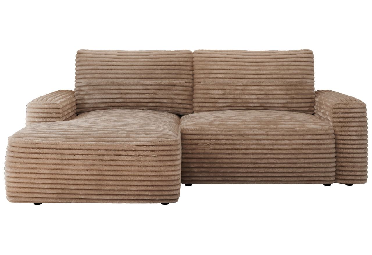 Narożnik BELLUNO L - strona lewa - brązowy, sztruks