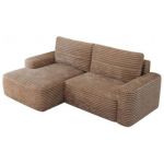 Narożnik BELLUNO L - strona lewa - brązowy, sztruks