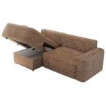 Narożnik BELLUNO L - strona lewa - brązowy, sztruks