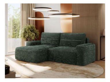 Narożnik BELLUNO L - strona lewa - ciemnozielony, sztruks