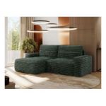 Narożnik BELLUNO L - strona lewa - ciemnozielony, sztruks