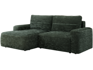 Narożnik BELLUNO L - strona lewa - ciemnozielony, sztruks