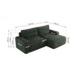 Narożnik BELLUNO L - strona lewa - ciemnozielony, sztruks