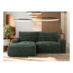 Narożnik BELLUNO L - strona lewa - ciemnozielony, sztruks