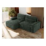 Narożnik BELLUNO L - strona lewa - ciemnozielony, sztruks