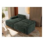 Narożnik BELLUNO L - strona lewa - ciemnozielony, sztruks