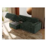 Narożnik BELLUNO L - strona lewa - ciemnozielony, sztruks
