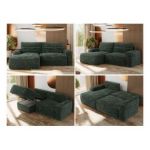 Narożnik BELLUNO L - strona lewa - ciemnozielony, sztruks