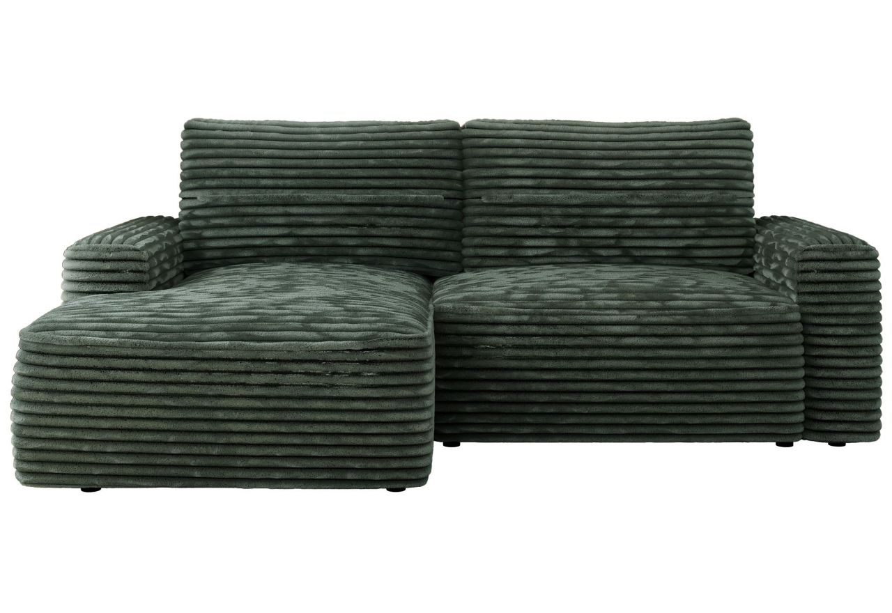 Narożnik BELLUNO L - strona lewa - ciemnozielony, sztruks