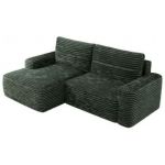 Narożnik BELLUNO L - strona lewa - ciemnozielony, sztruks