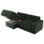 Narożnik BELLUNO L - strona lewa - ciemnozielony, sztruks