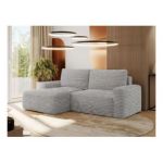 Narożnik BELLUNO L - strona lewa - jasnoszary, sztruks