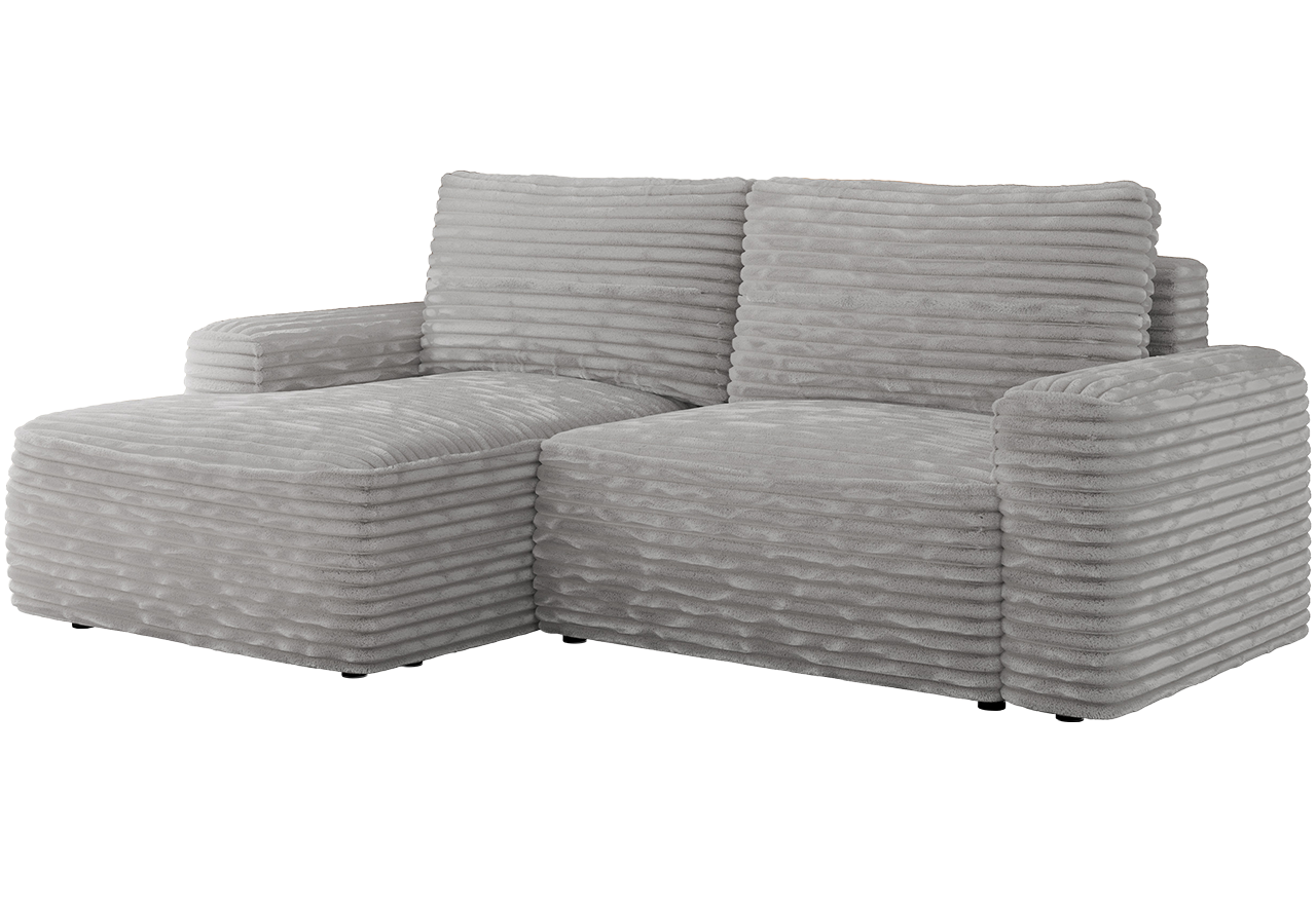 Narożnik BELLUNO L - strona lewa - jasnoszary, sztruks