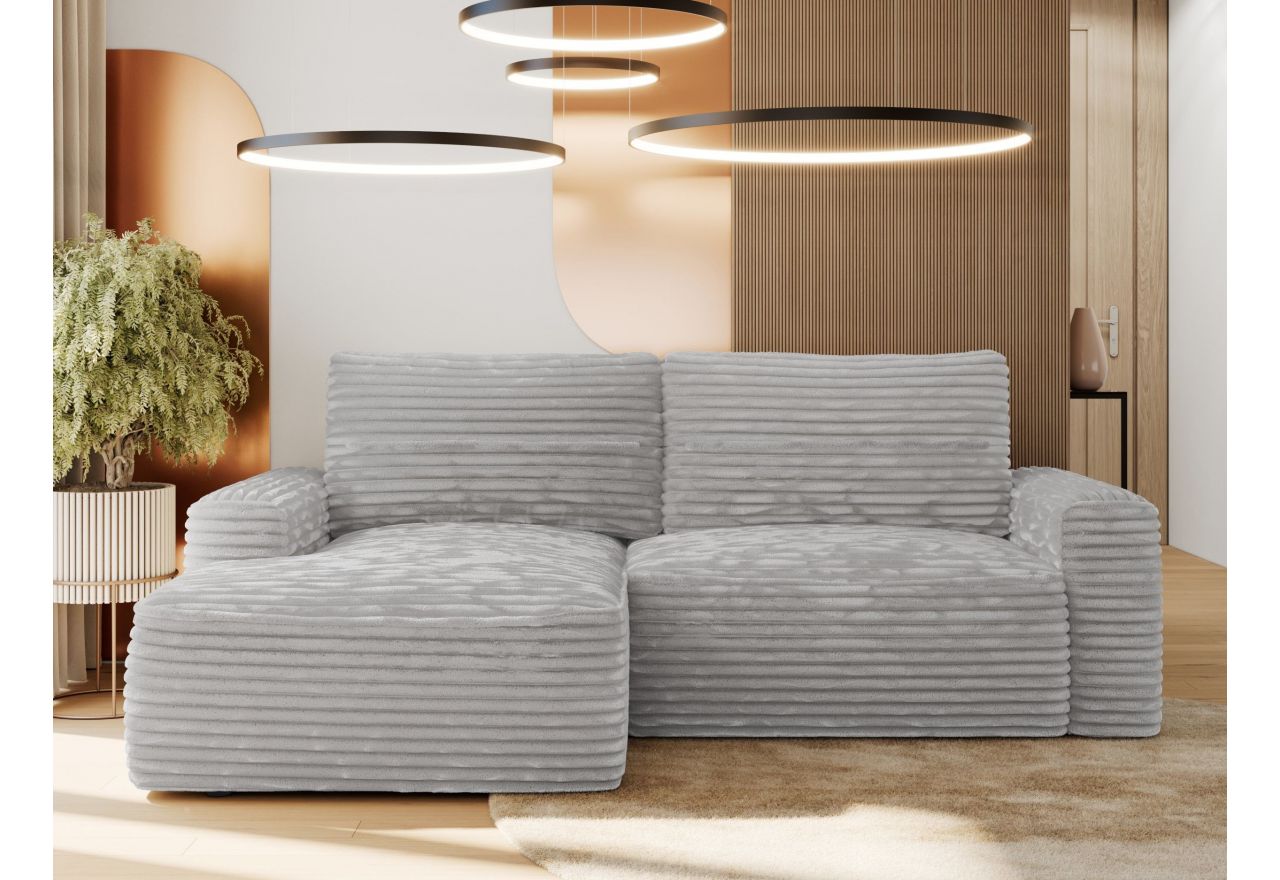 Narożnik BELLUNO L - strona lewa - jasnoszary, sztruks