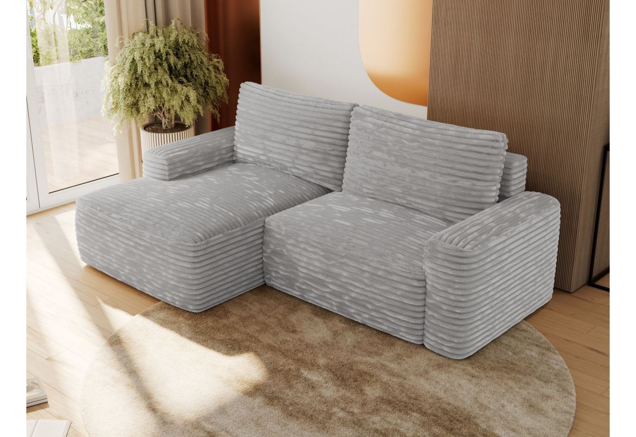 Narożnik BELLUNO L - strona lewa - jasnoszary, sztruks