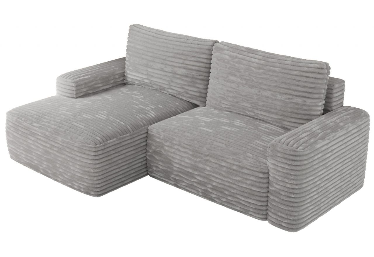 Narożnik BELLUNO L - strona lewa - jasnoszary, sztruks