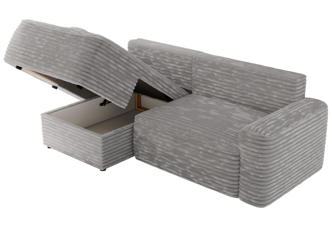 Narożnik BELLUNO L - strona lewa - jasnoszary, sztruks