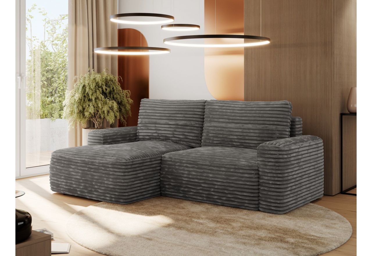 Narożnik BELLUNO L - strona lewa - szary, sztruks