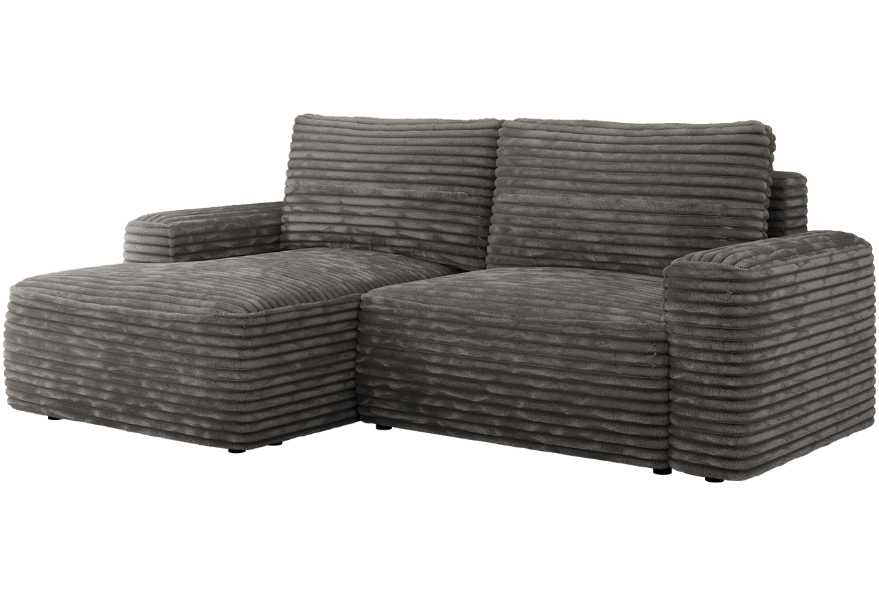 Narożnik BELLUNO L - strona lewa - szary, sztruks