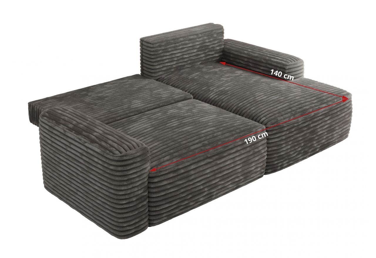 Narożnik BELLUNO L - strona lewa - szary, sztruks