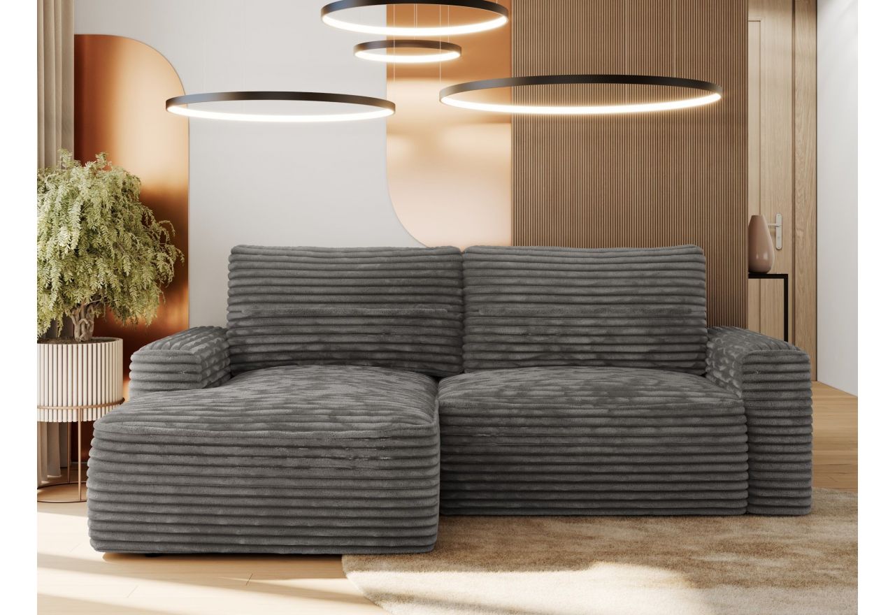 Narożnik BELLUNO L - strona lewa - szary, sztruks