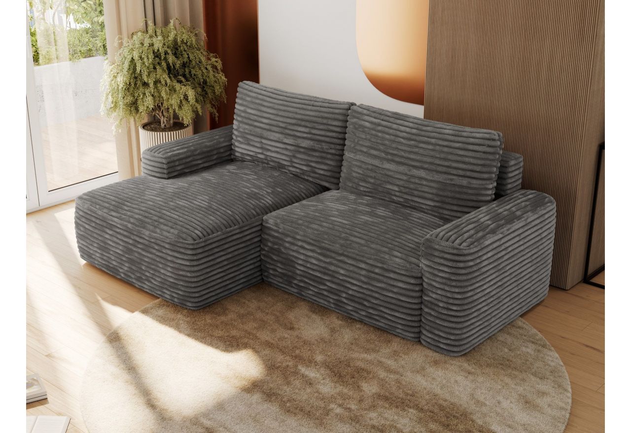 Narożnik BELLUNO L - strona lewa - szary, sztruks