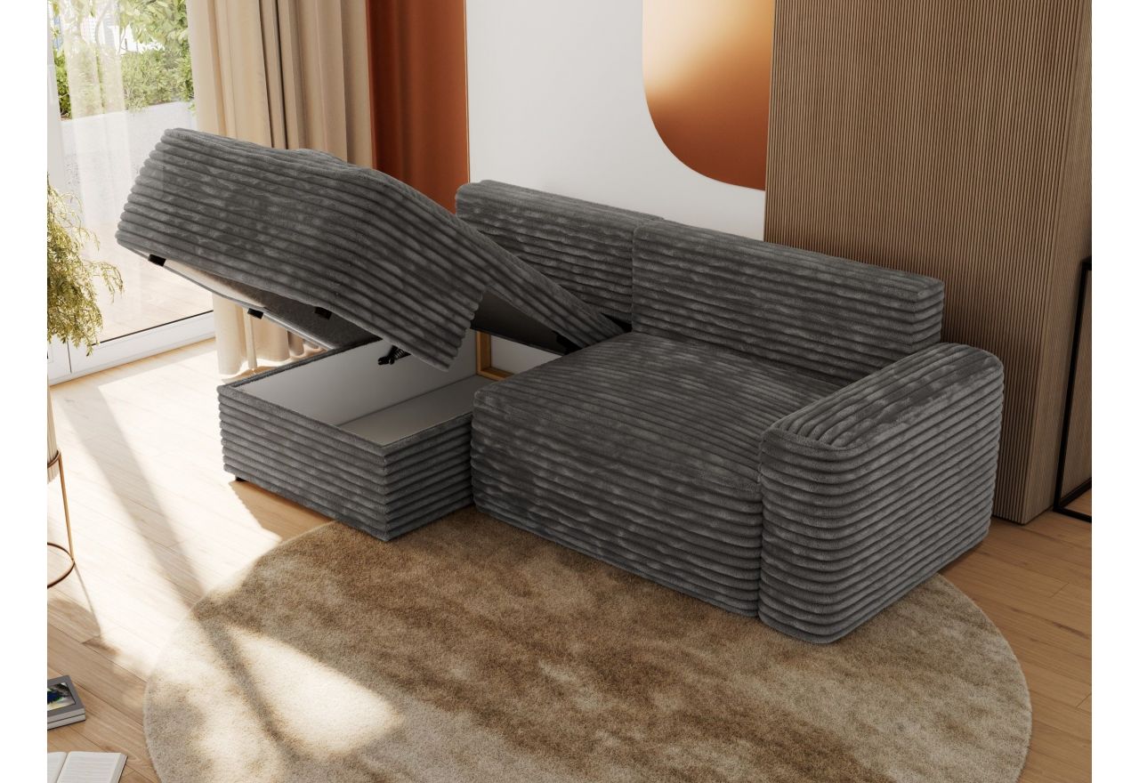 Narożnik BELLUNO L - strona lewa - szary, sztruks