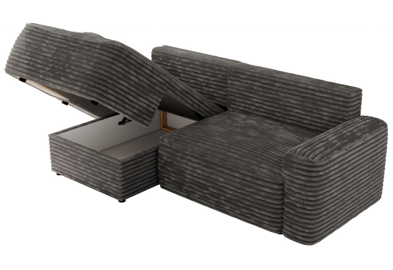 Narożnik BELLUNO L - strona lewa - szary, sztruks