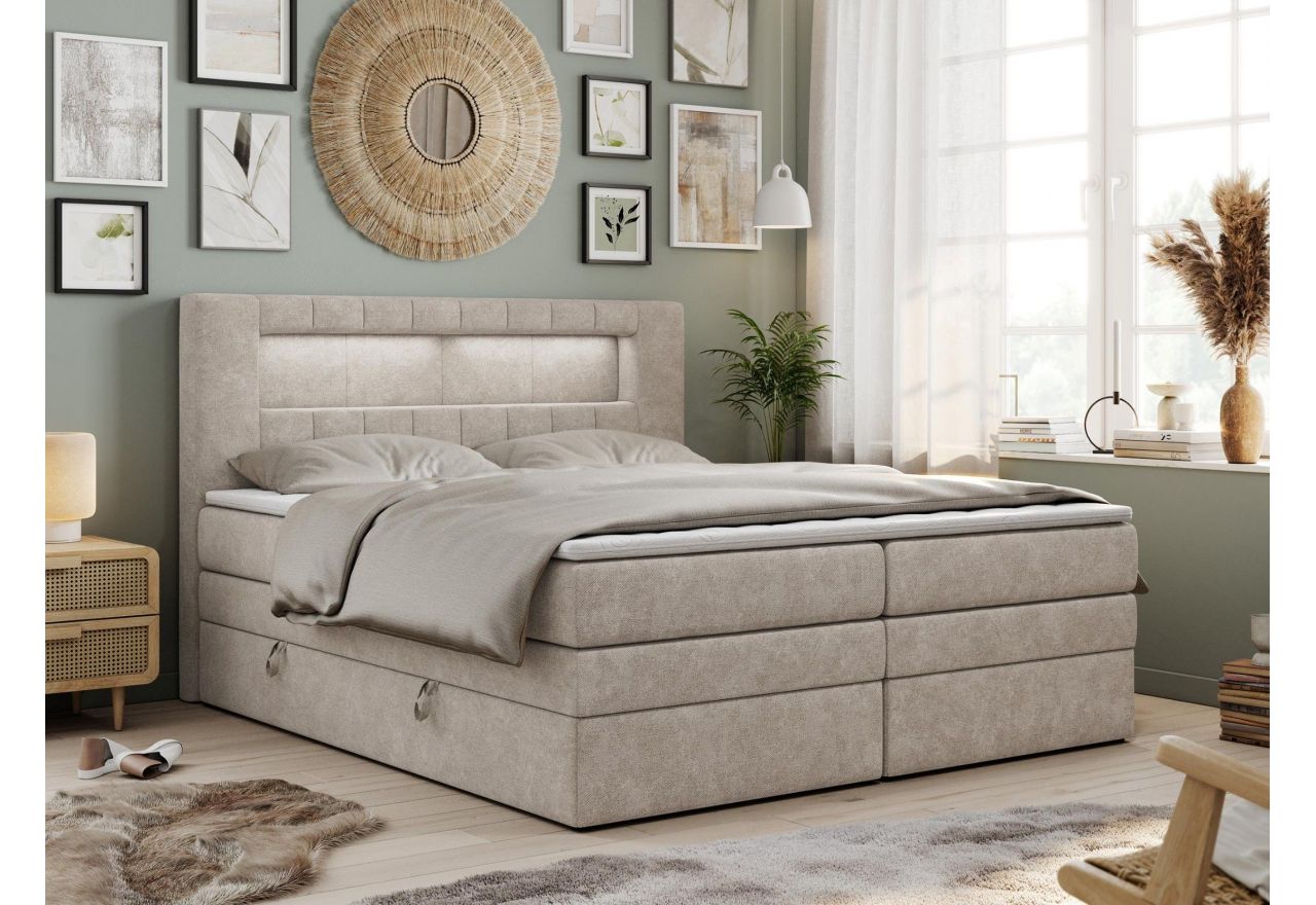 Łóżko kontynentalne GOLD 5 KING 120x200 - Matana 17 - beżowy - OUTLET