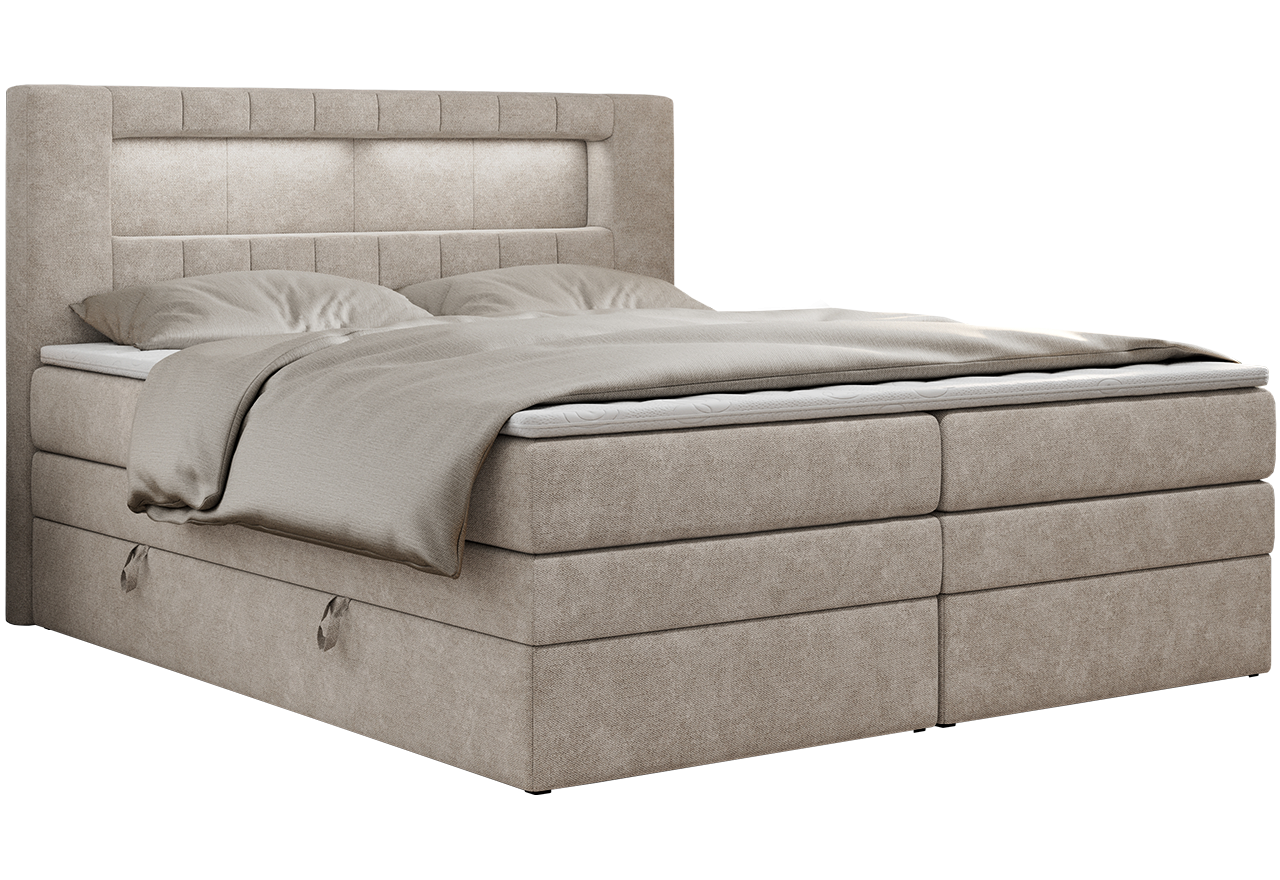 Łóżko kontynentalne GOLD 5 KING 120x200 - Matana 17 - beżowy - OUTLET