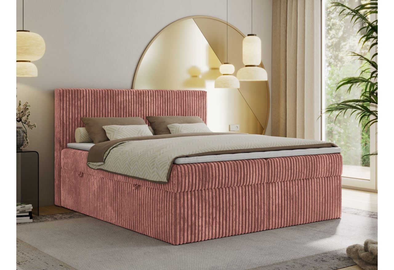 Łóżko kontynentalne TILIANO 200x200 - Tilia 62 - różowy - OUTLET